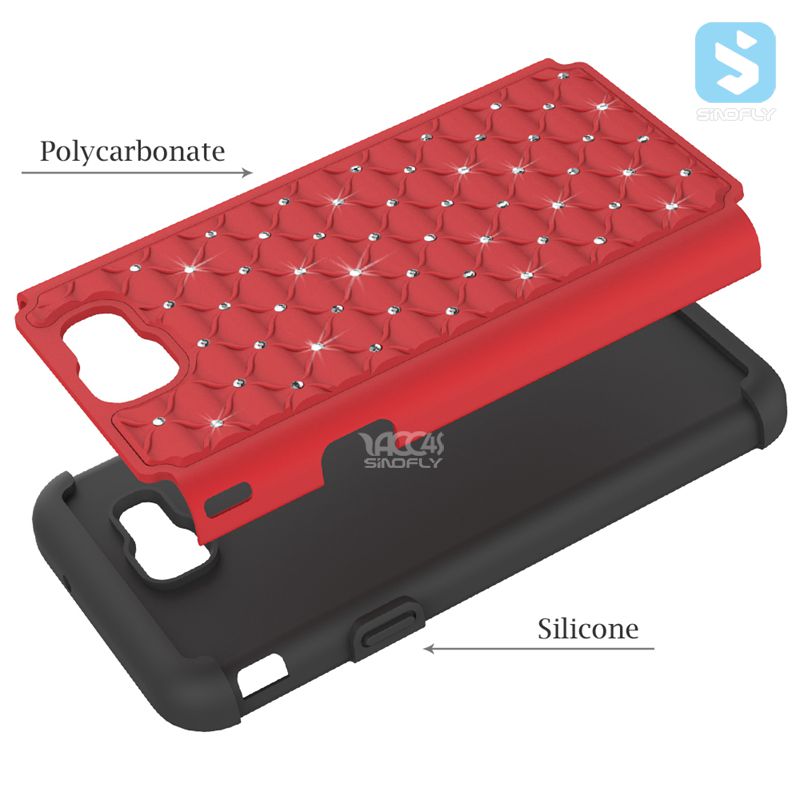 Bling Silicon TPU PC Combo Case for SAMSUNG Galaxy J7 (2017) / J7 POP